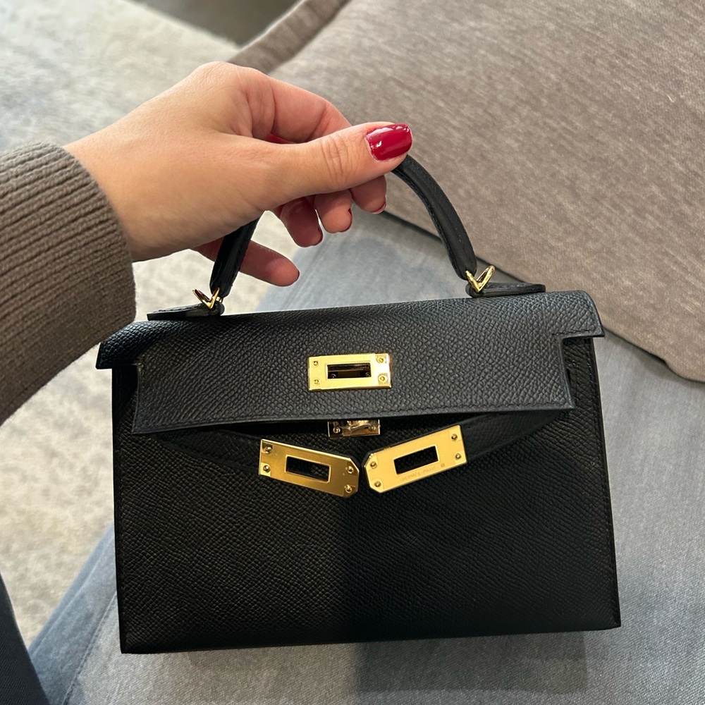 BNIB black mini Kelly Hermes GHW 2024 authentic with box and papers - Picture 1 of 2